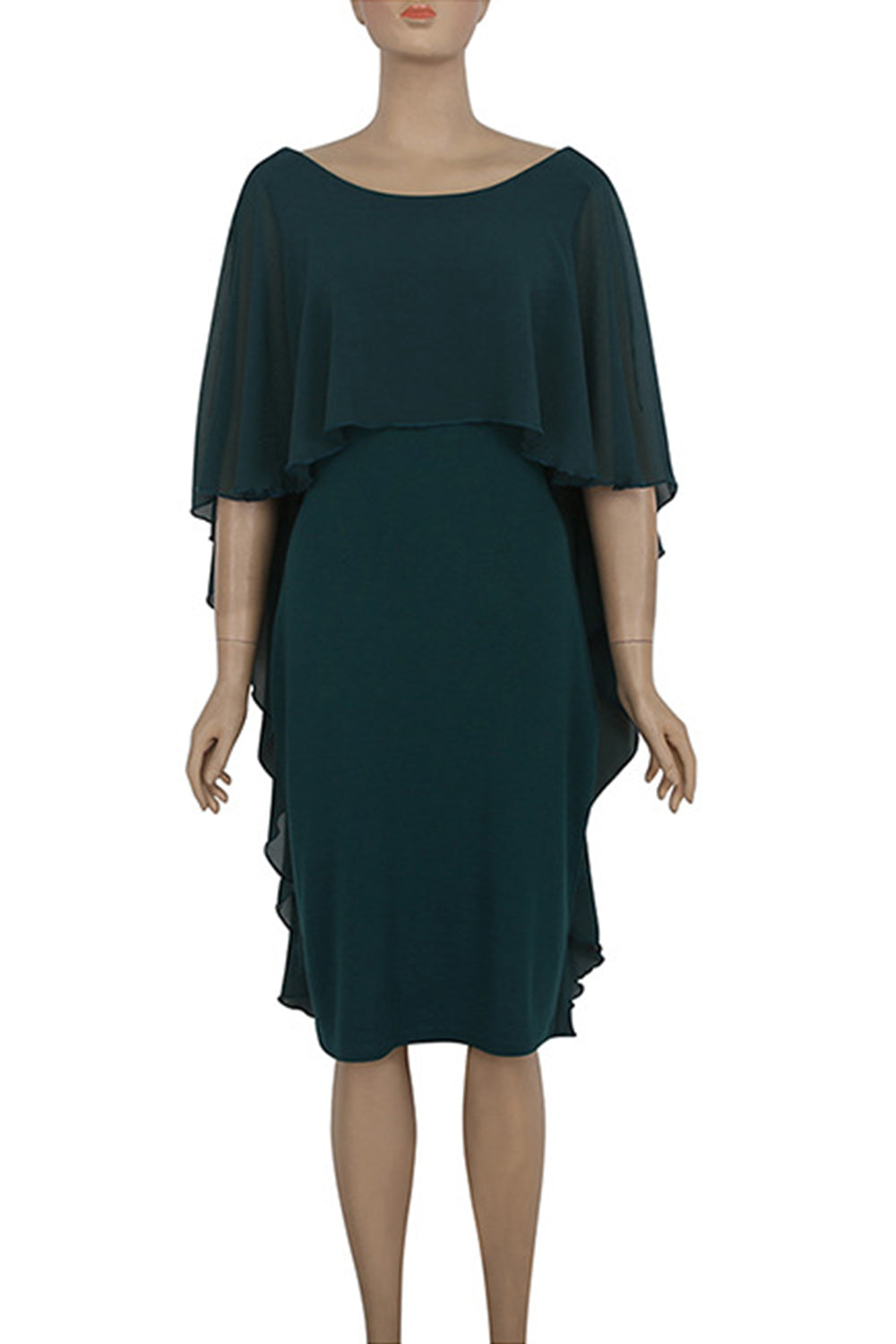 Women Round Neck Bat Sleeve Slim Fit Fashion Dress