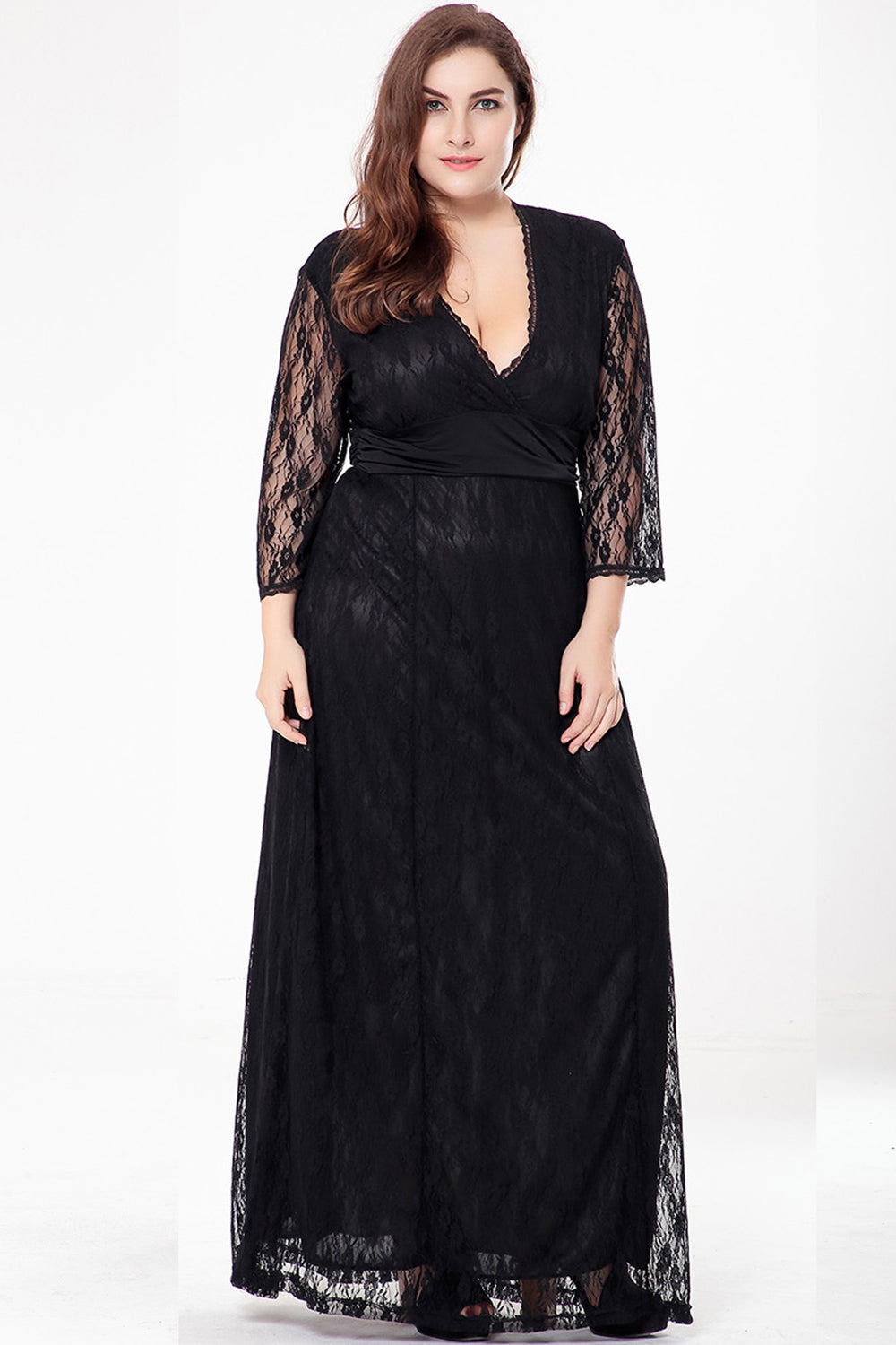 Women Deep V Lace Up Ankle Length Trending Dress