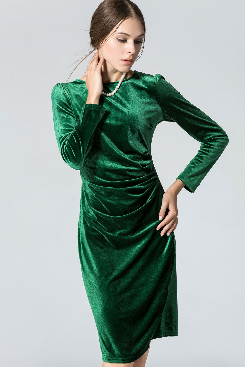 Women Comfortable Slim Fit Long Sleeve Sheath Dress