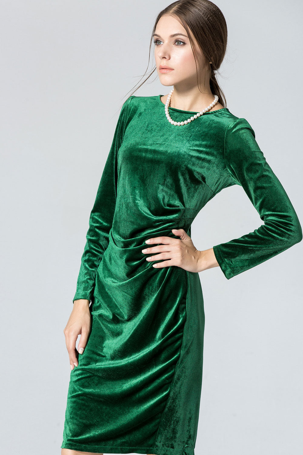 Women Comfortable Slim Fit Long Sleeve Sheath Dress