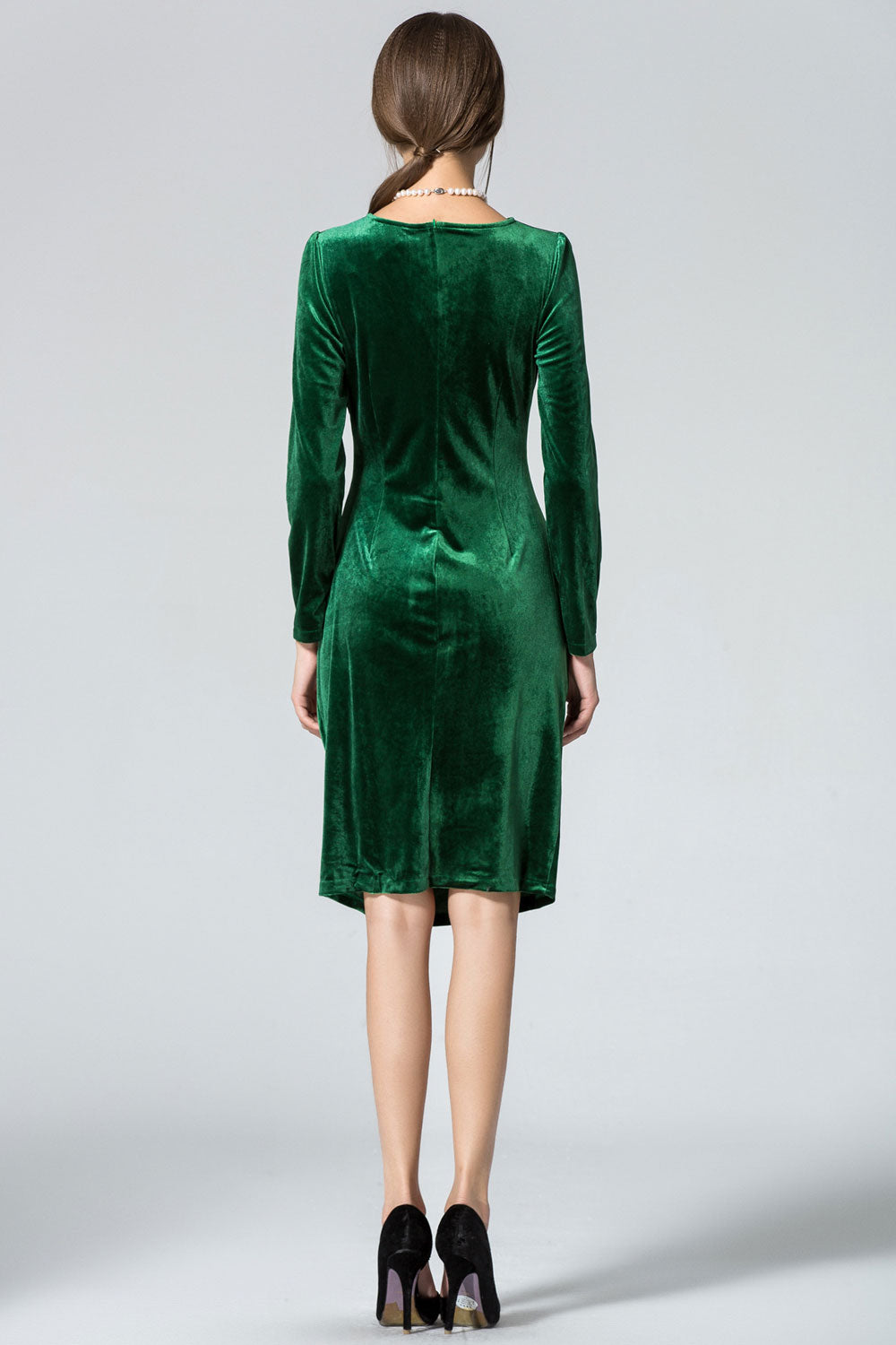 Women Comfortable Slim Fit Long Sleeve Sheath Dress
