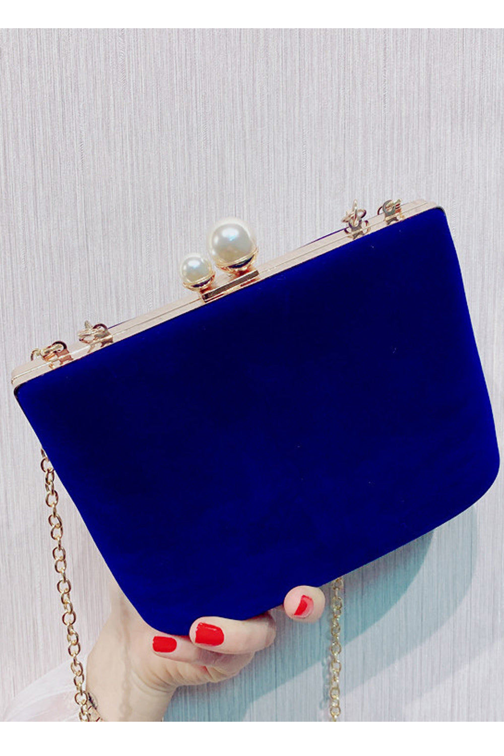 Women Flower Rhinestones Decorated Clutch Square Handbag