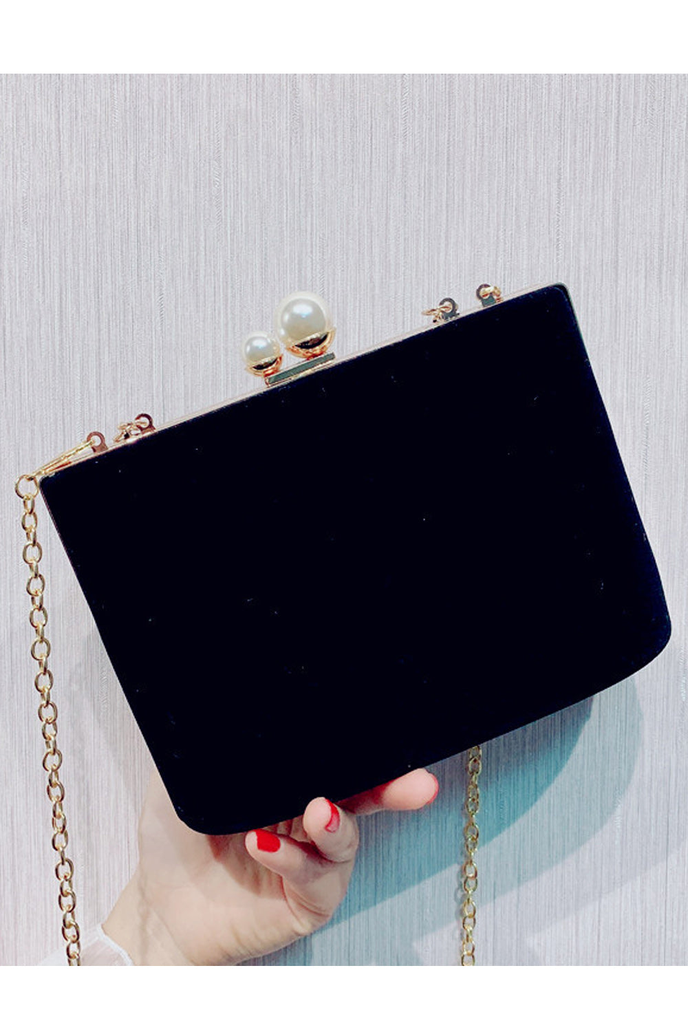 Women Flower Rhinestones Decorated Clutch Square Handbag