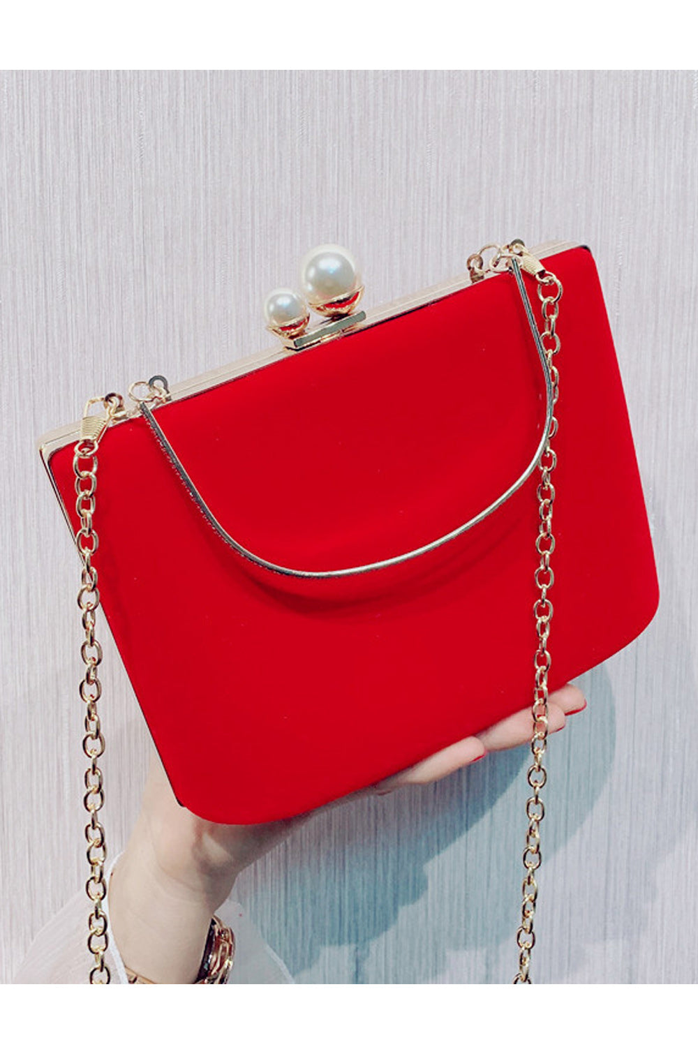 Women Flower Rhinestones Decorated Clutch Square Handbag