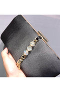 Women Solid Color Hook Closer Square Clutch Bag