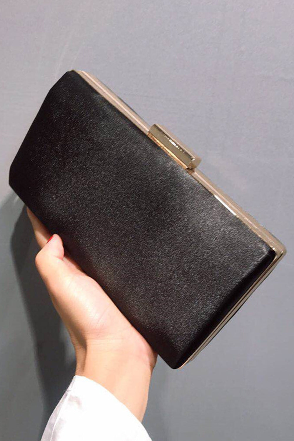 Women Solid Color Hook Closer Square Clutch Bag