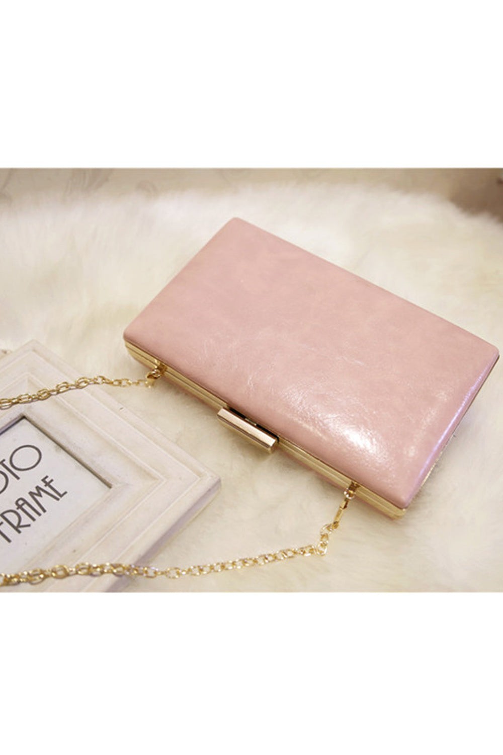 Women Hook Closure Flower Decorated Tassel Square Clutch Bag