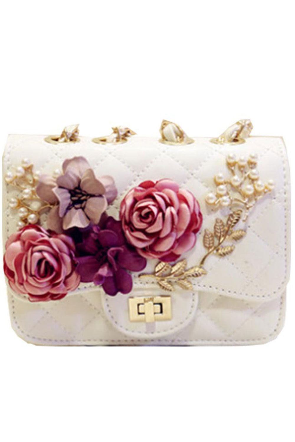 Women Cross Chain Fragrance Flower Decorated party Small Bag