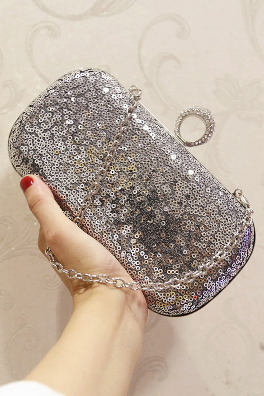 Women Beautiful Hook Closer Shining Party Clutch Bag