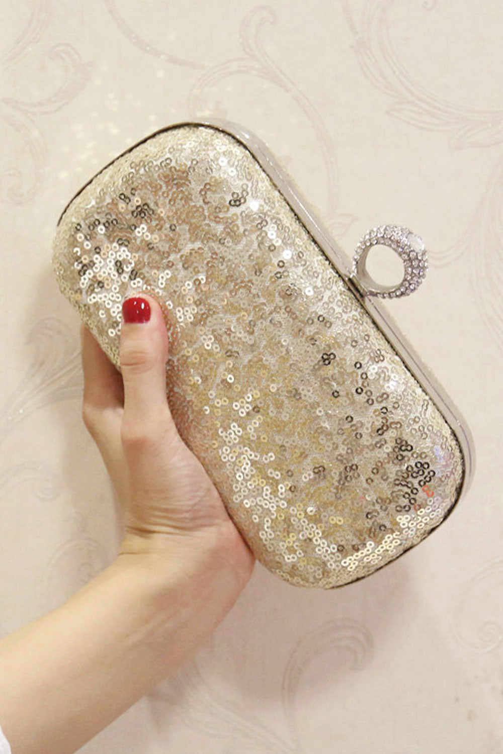 Women Beautiful Hook Closer Shining Party Clutch Bag