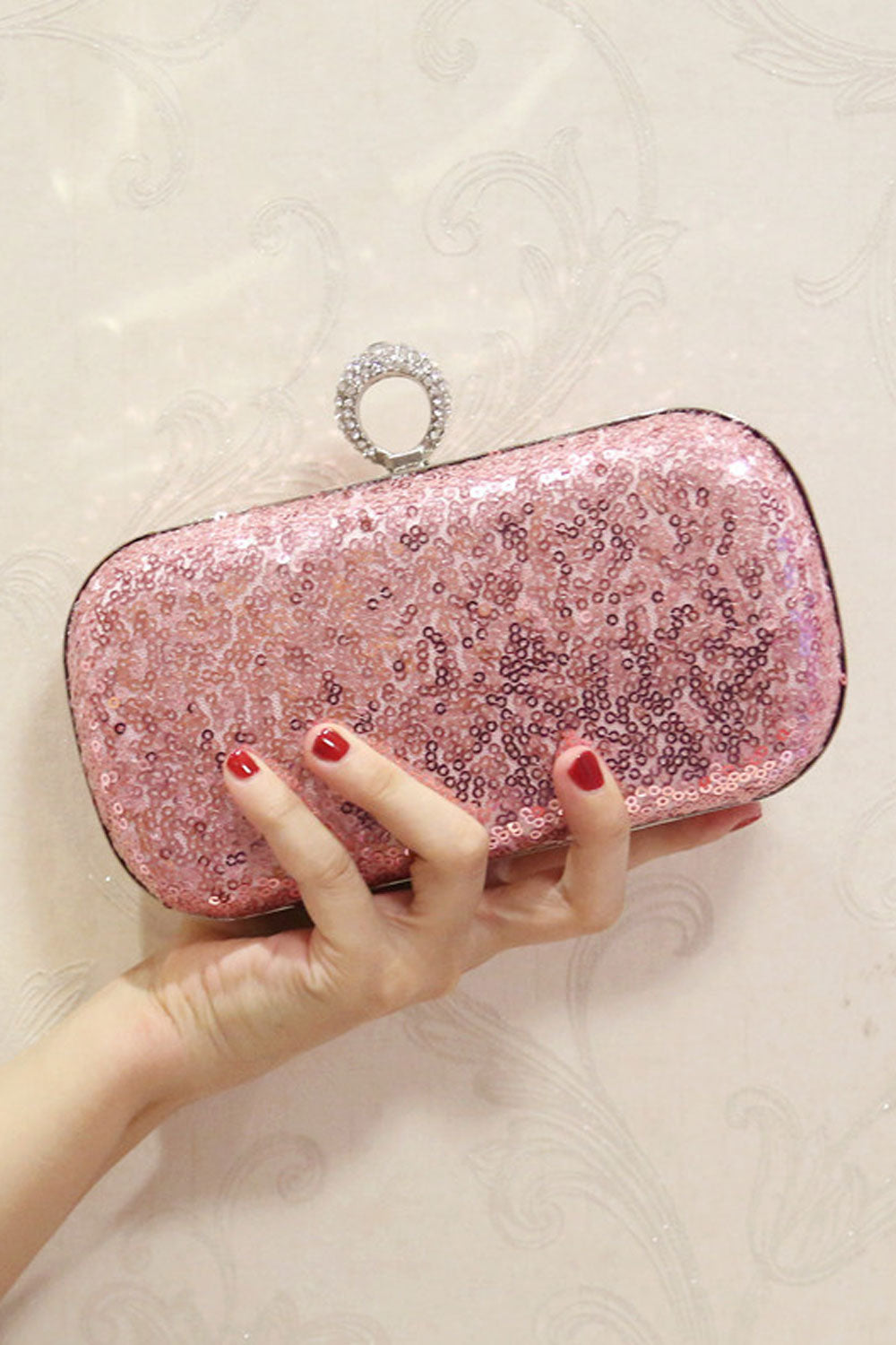 Women Beautiful Hook Closer Shining Party Clutch Bag