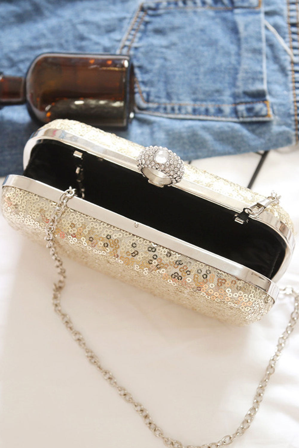 Women Beautiful Hook Closer Shining Party Clutch Bag