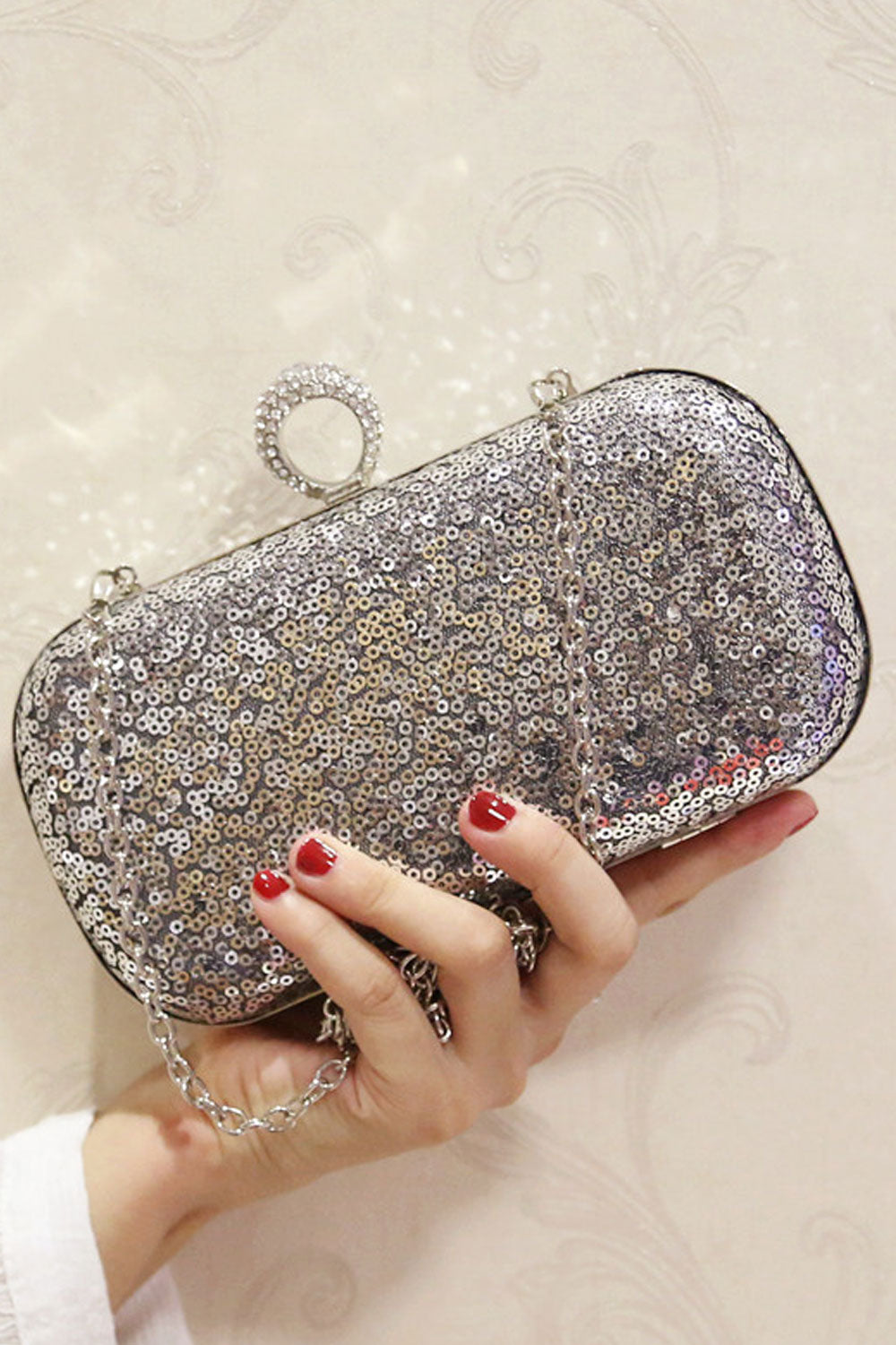 Women Beautiful Hook Closer Shining Party Clutch Bag