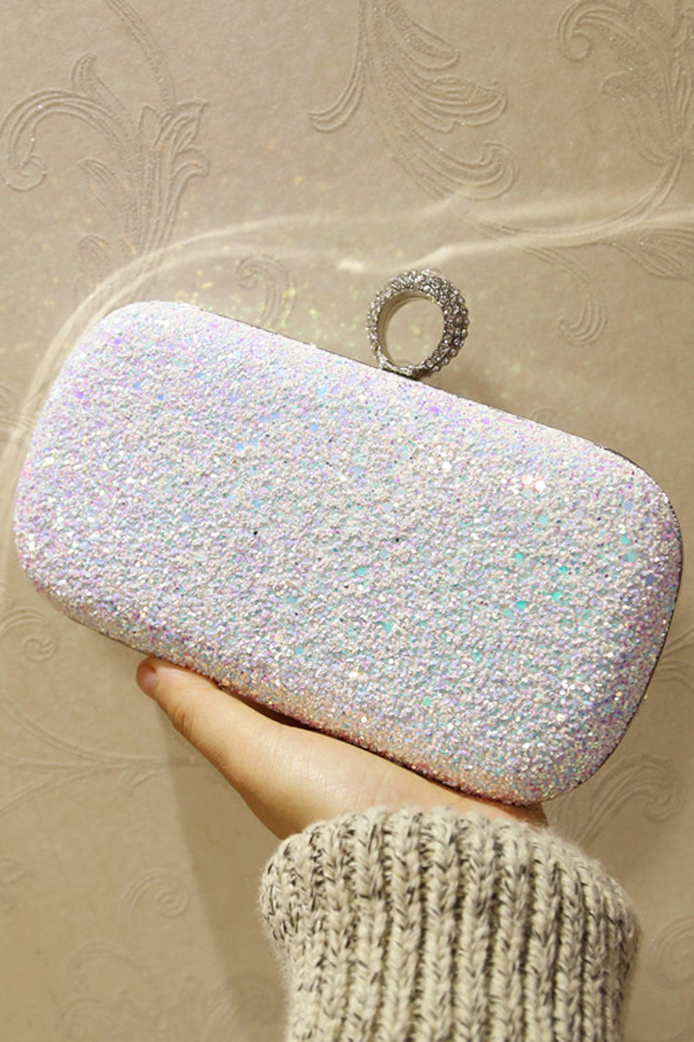 Women Rhinestones Decorated Fashion Shining Party Clutch Bag