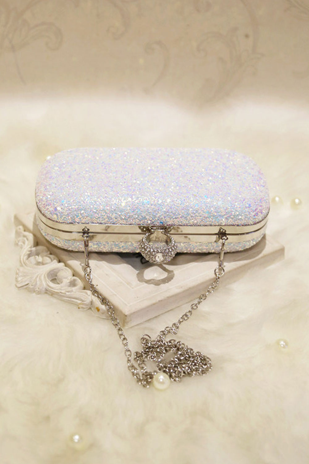Women Rhinestones Decorated Fashion Shining Party Clutch Bag