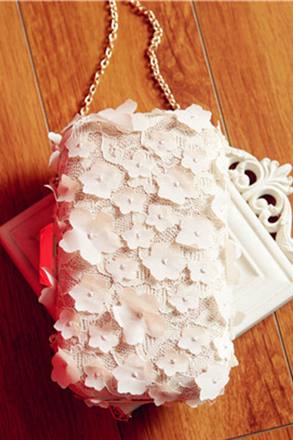 Women Lovely Flower One Shoulder Party Handbag