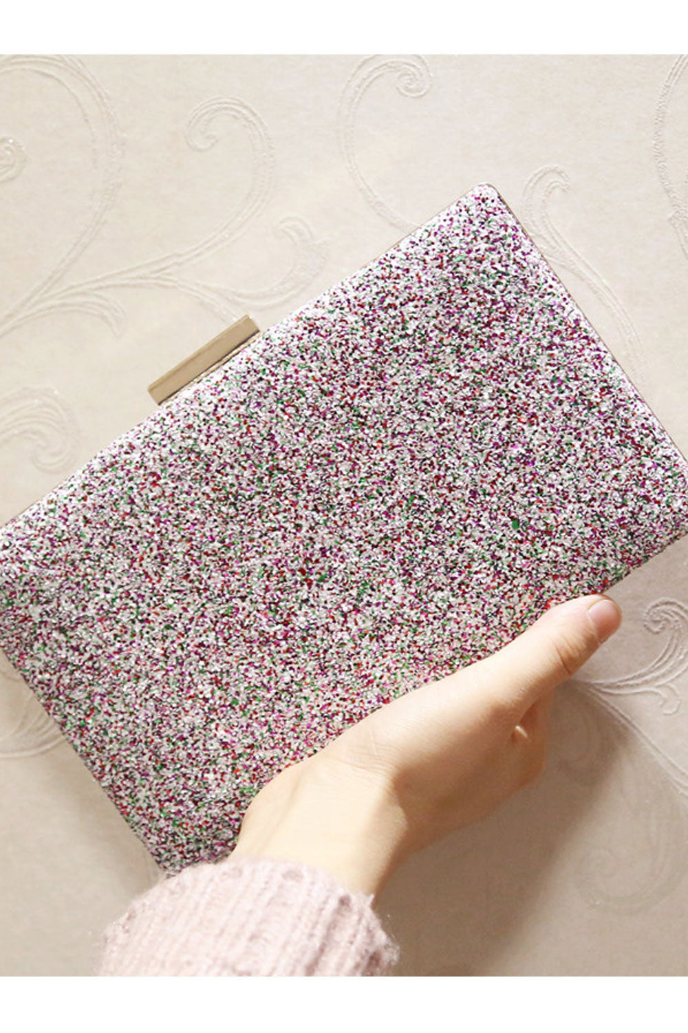 Women Stylish Contrast Color Shiny Fashion Handbag