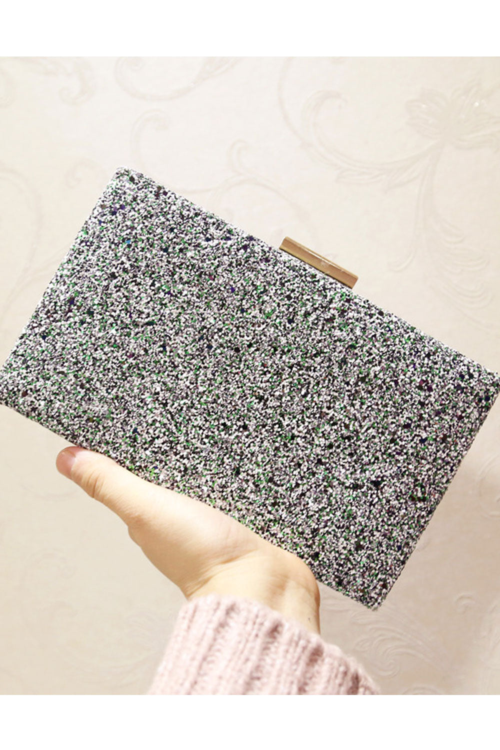 Women Stylish Contrast Color Shiny Fashion Handbag
