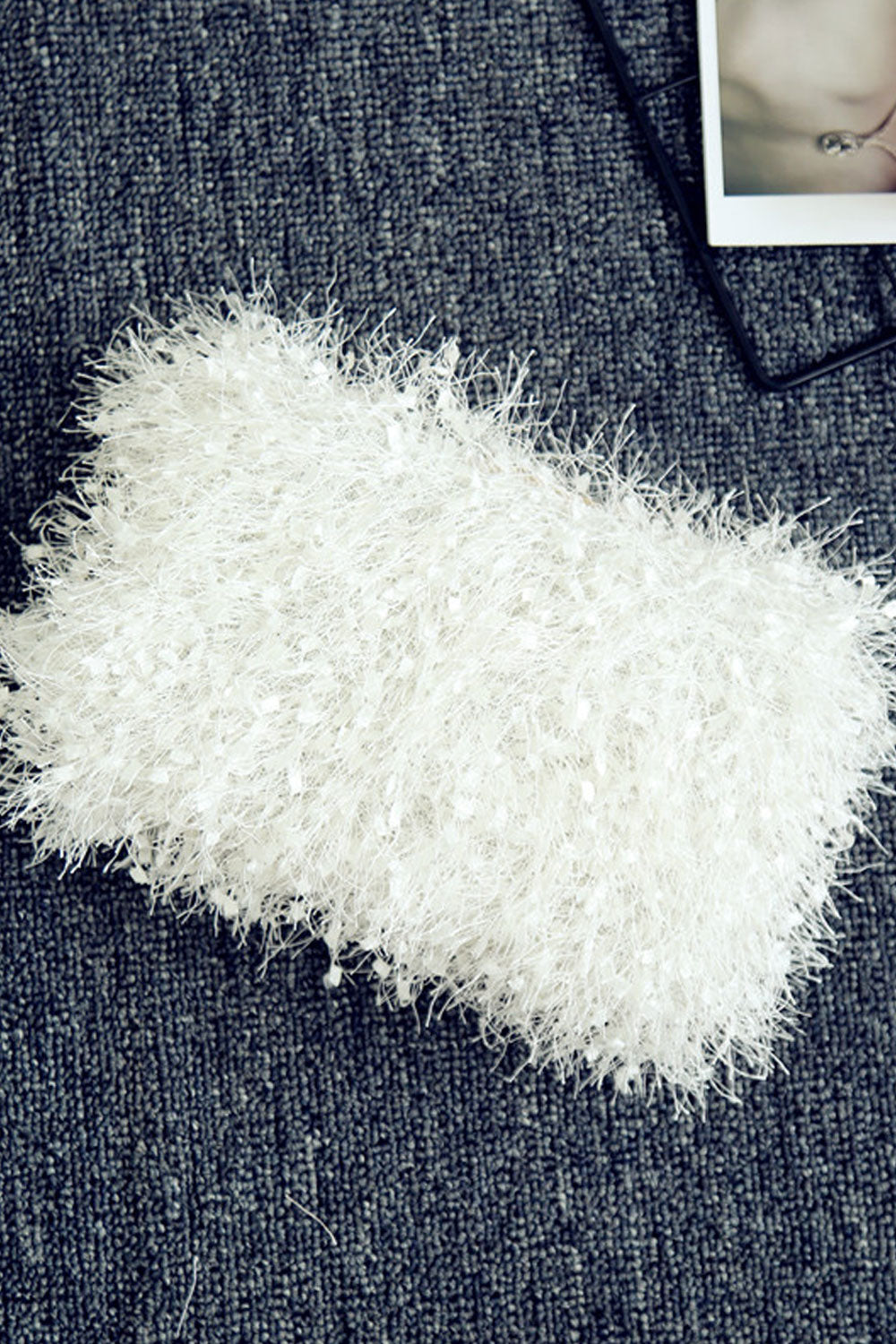 Women Soft Hairy Fashion Tassel Small Handbag