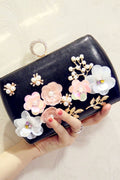 Women Stylish Pearl Flower Decorated Diagonal Bags.