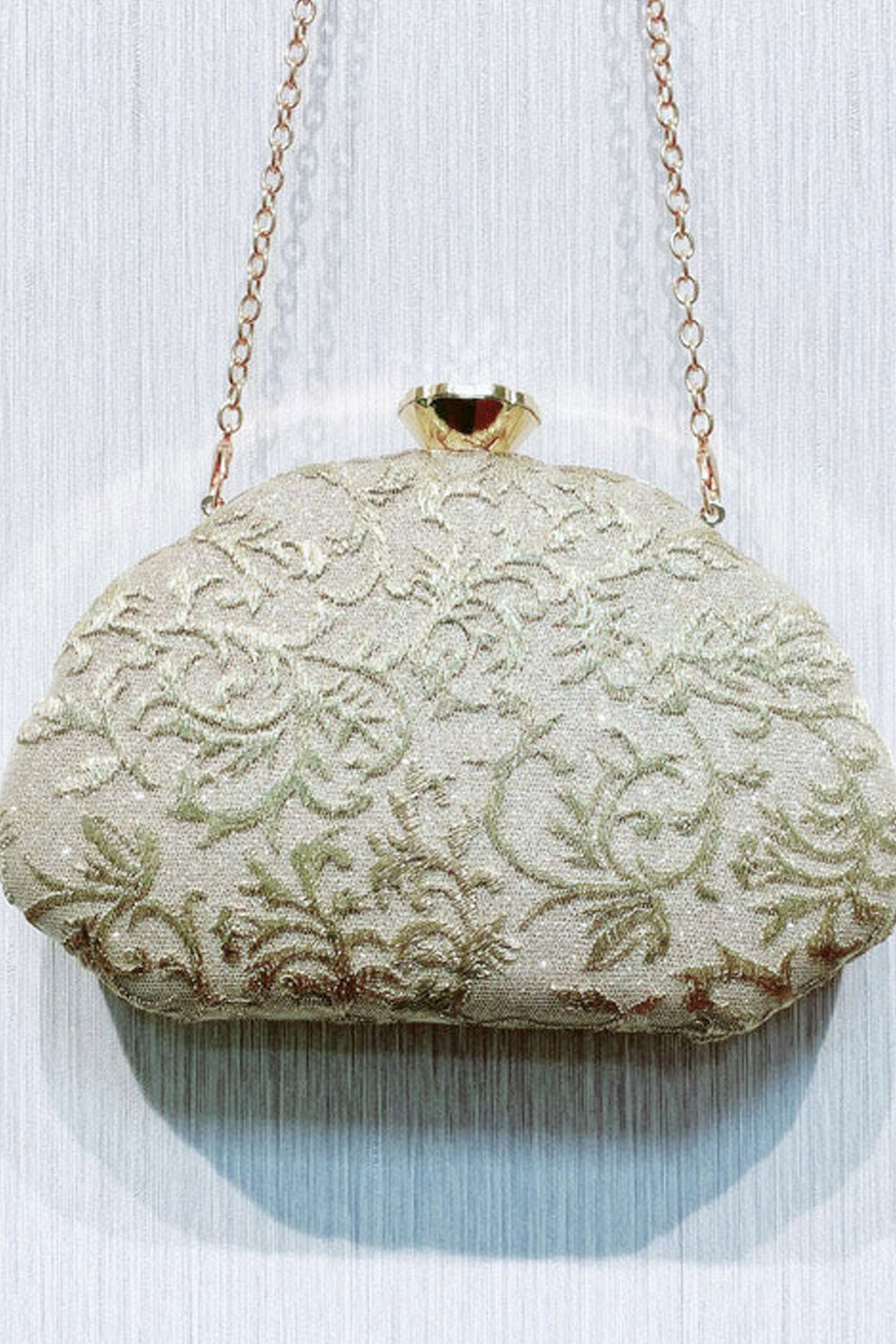 Women Beautiful Long Chain Embroidered party Clutch Bag