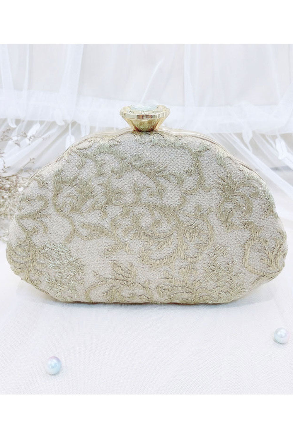 Women Beautiful Long Chain Embroidered party Clutch Bag