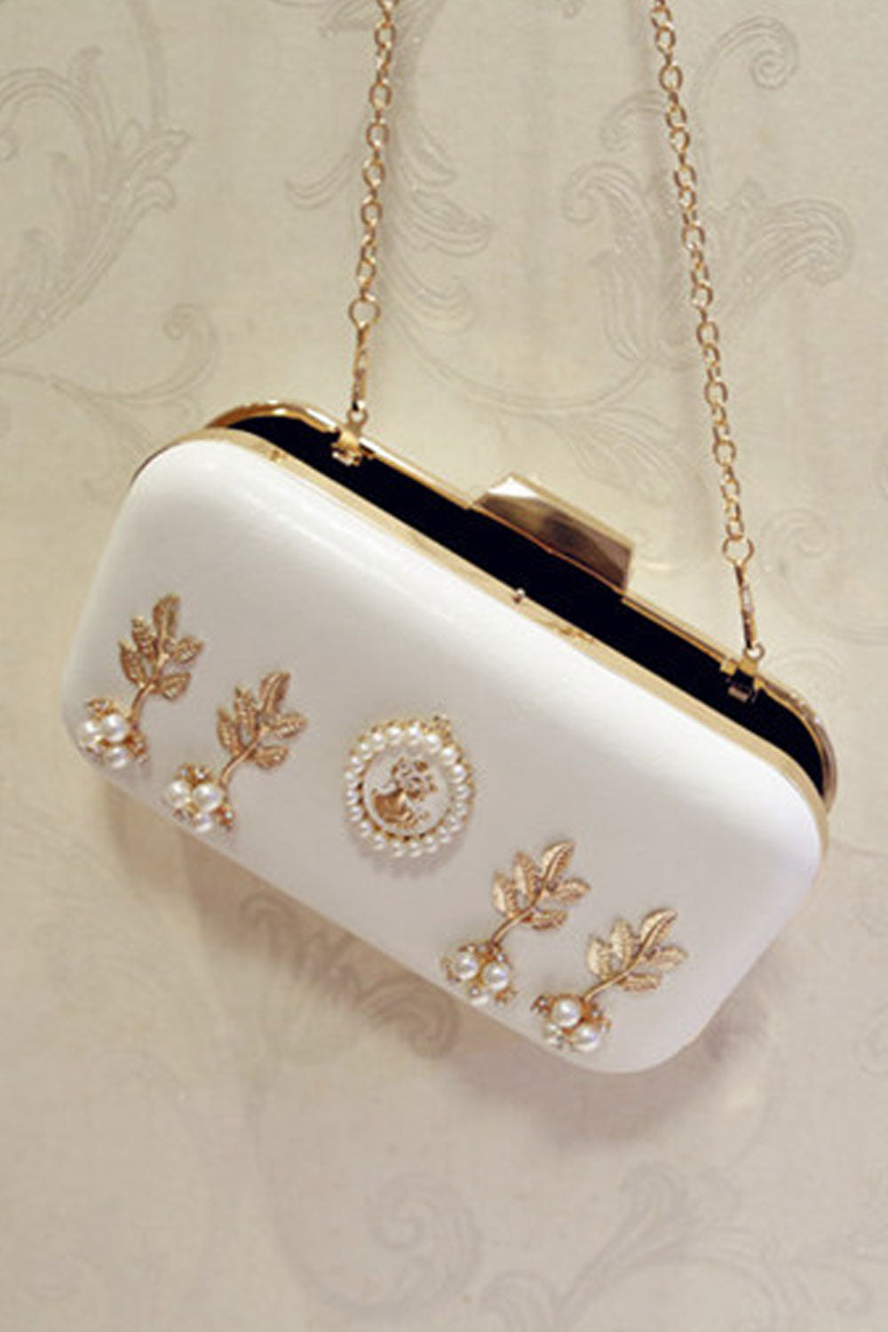 Women Solid Color Fashion Rhinestone Small Clutch Bag