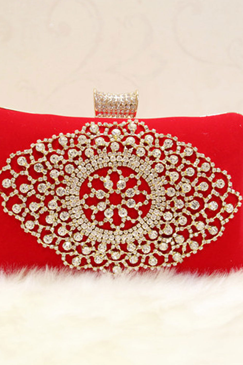 Women Beautful Rhinestone Decorated Bridesmaid Clutch Bag