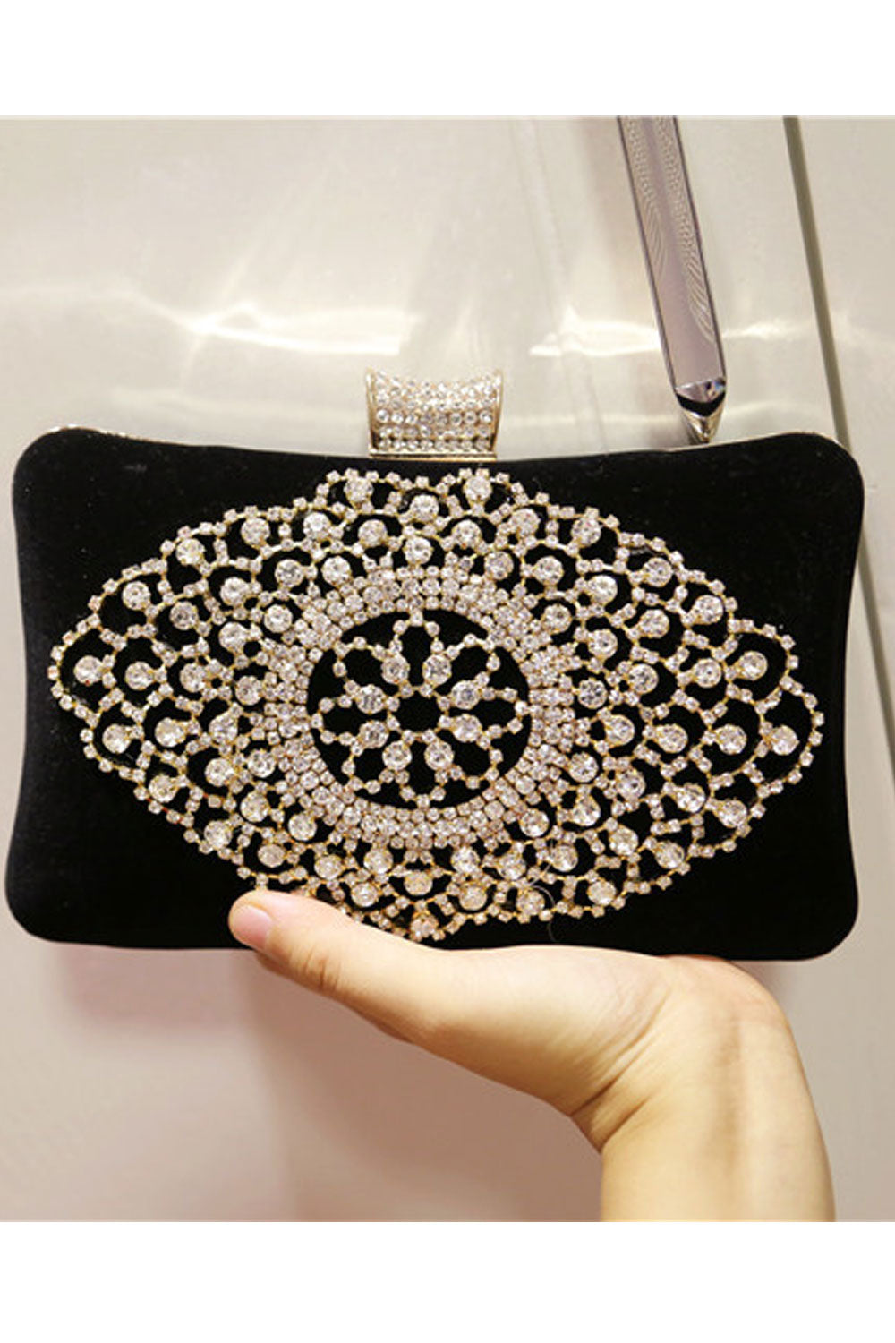 Women Beautful Rhinestone Decorated Bridesmaid Clutch Bag