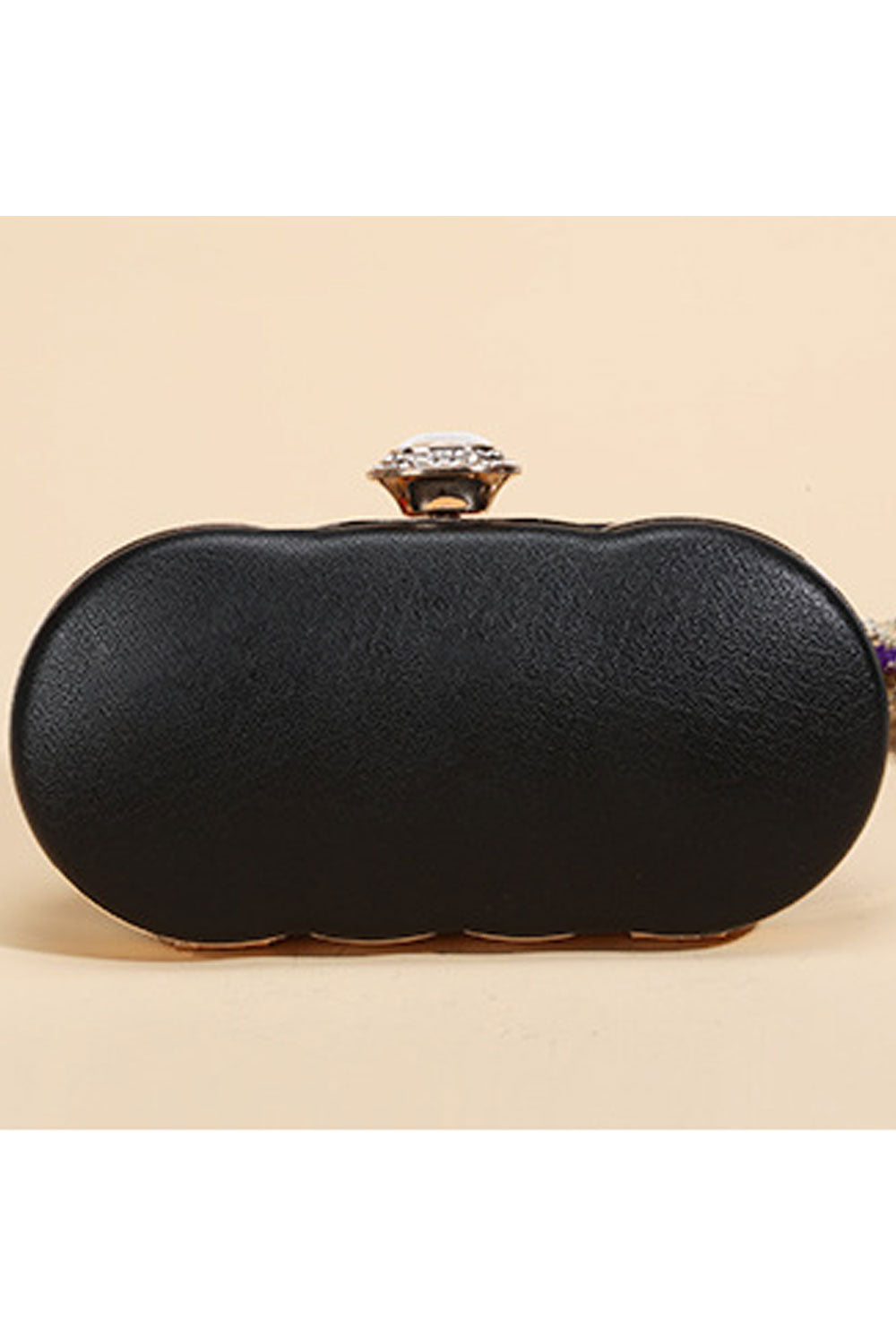 Women Fashion Pearls Flowers Decorated Daigonal Clutch Bag