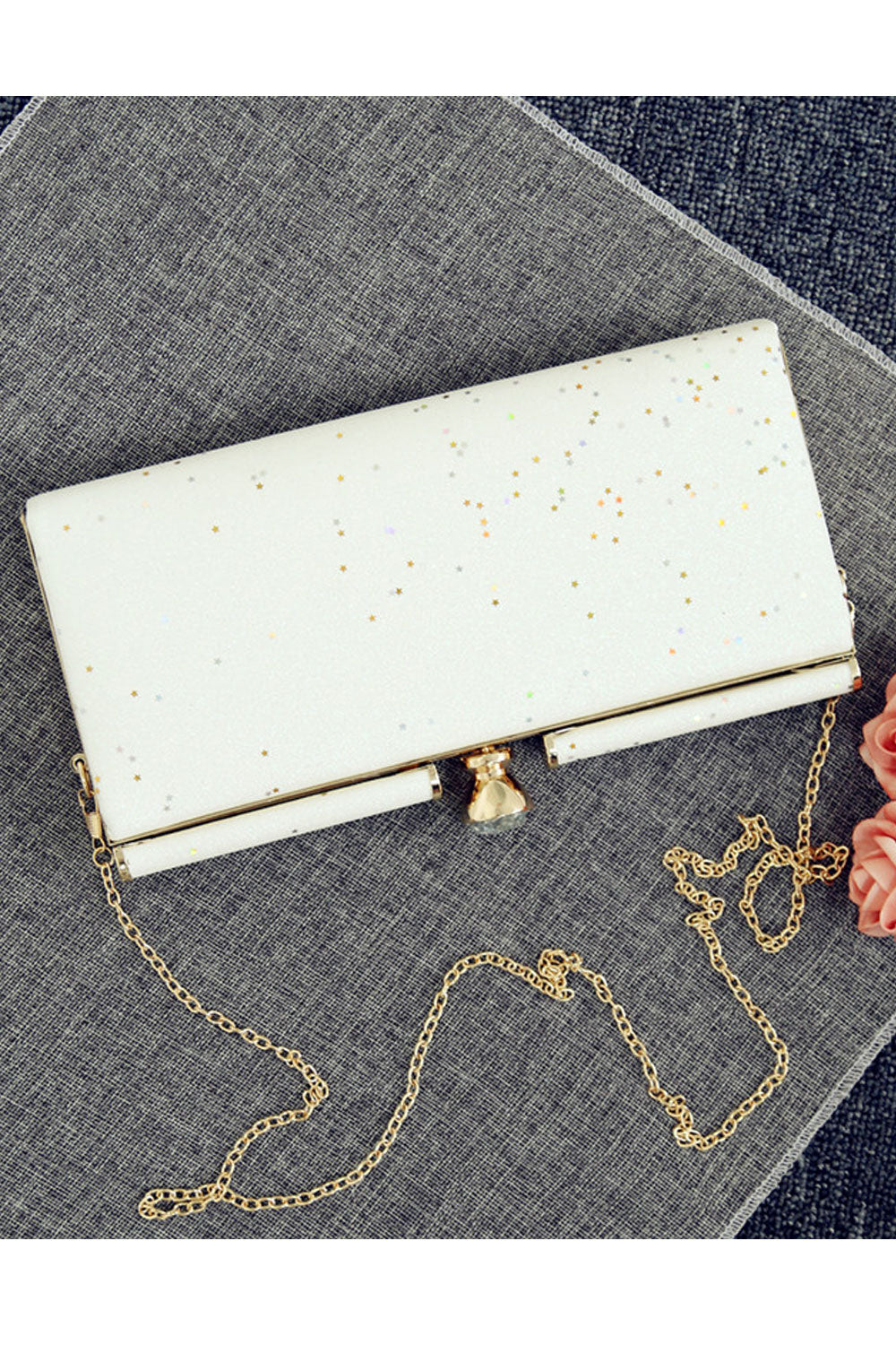 Women Fashion RhineStone Hook Closure Smart Pouch Bag
