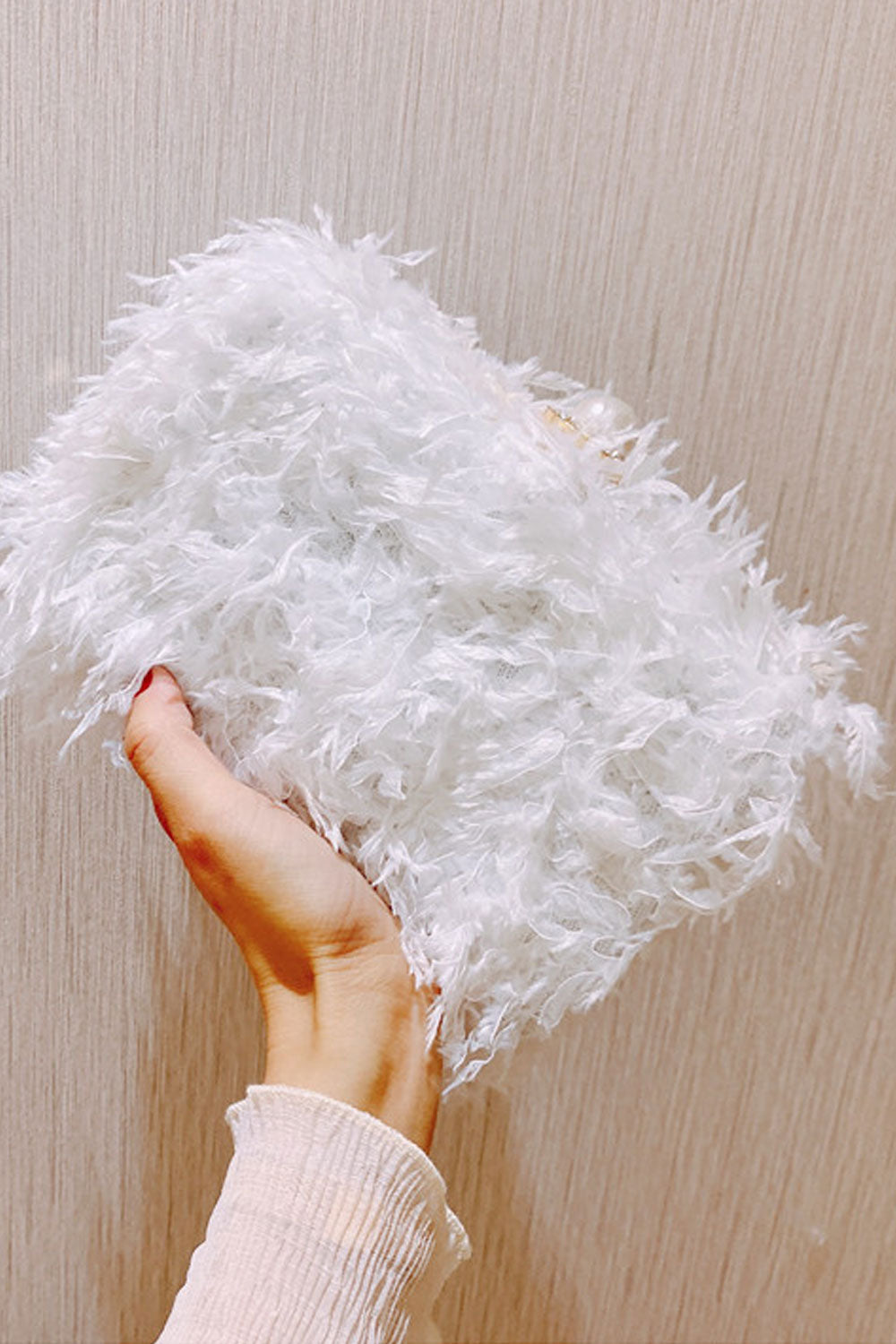 Women Soft Hairy ong Chain Cute Clutch Bag