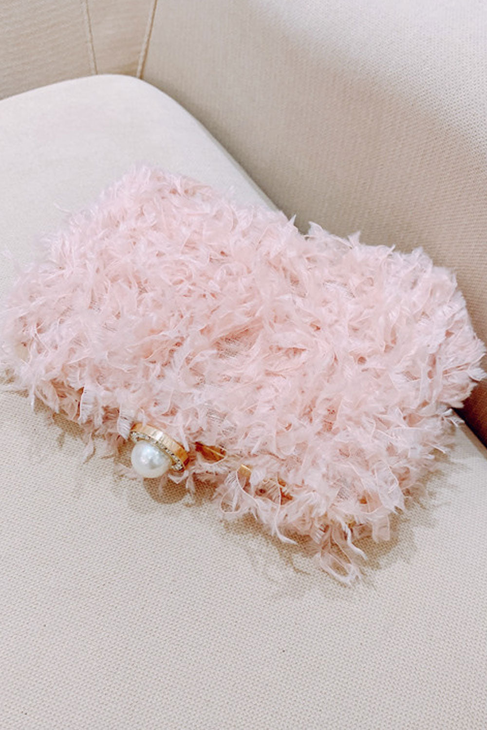 Women Soft Hairy ong Chain Cute Clutch Bag