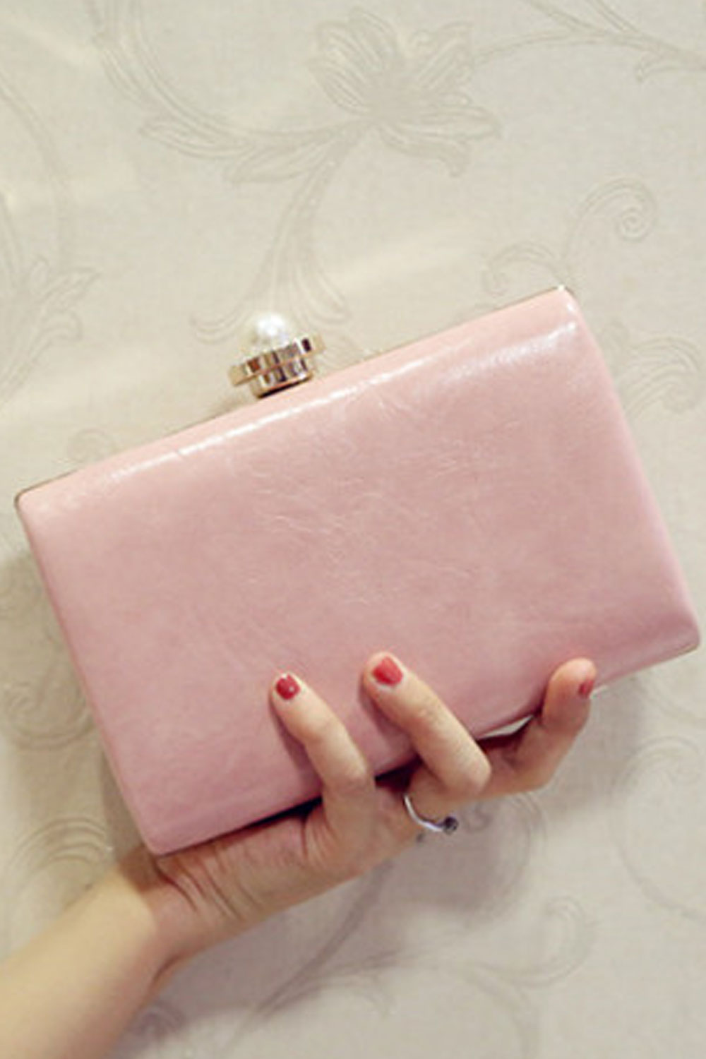 Women Pearl Flower Fashionable Shoulder Clutch Bag