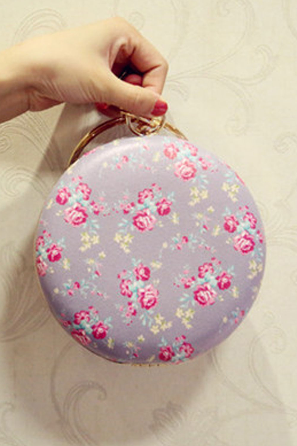 Women Flower Printed Party Clutch Bag