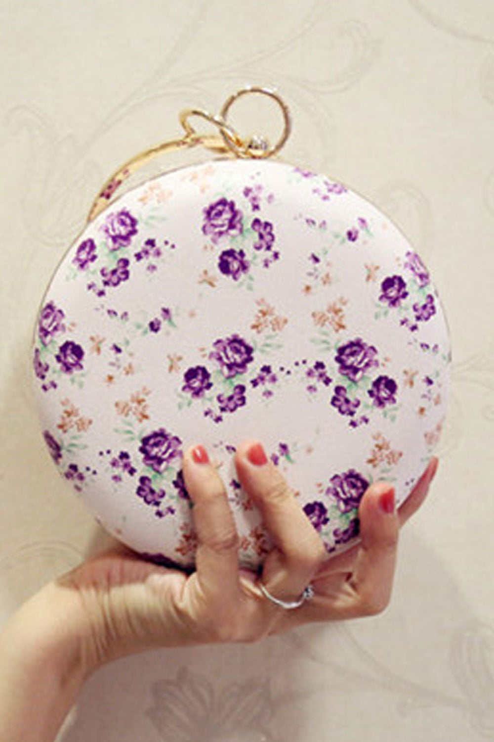Women Flower Printed Party Clutch Bag