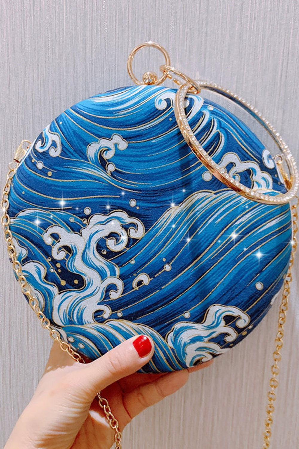Women Printed Pattern Mini Evening Clutch Bag