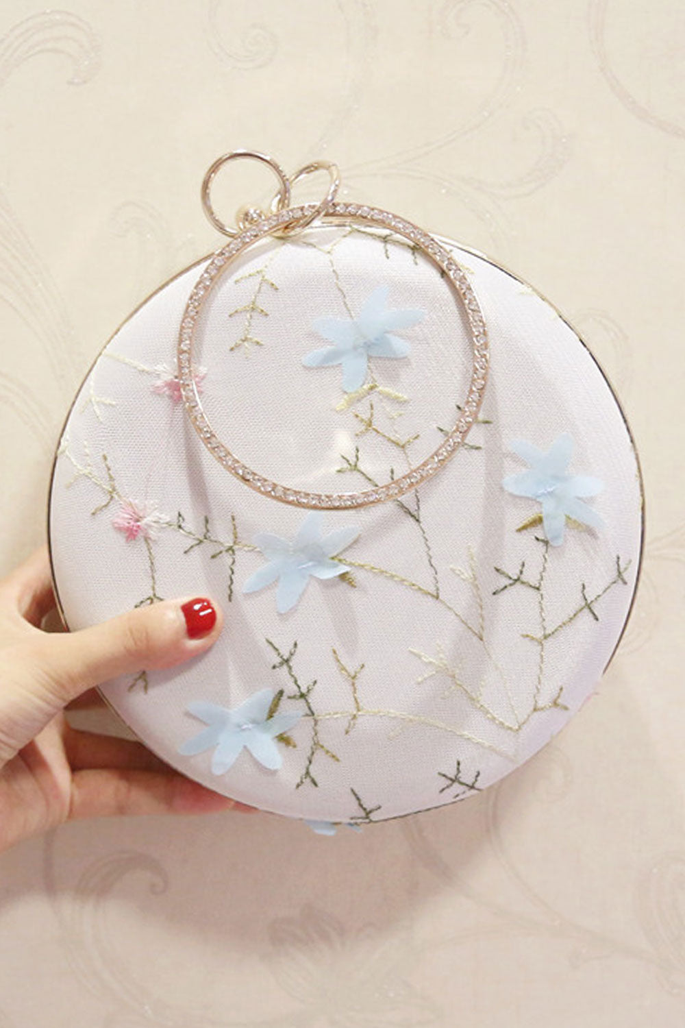 Women Fashionable Flower Clutch Shoulder Bag