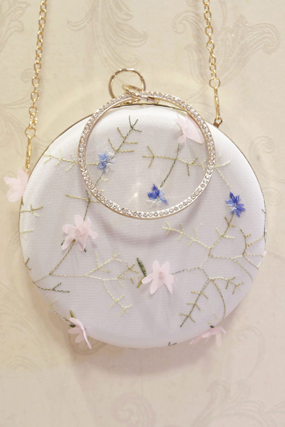 Women Fashionable Flower Clutch Shoulder Bag