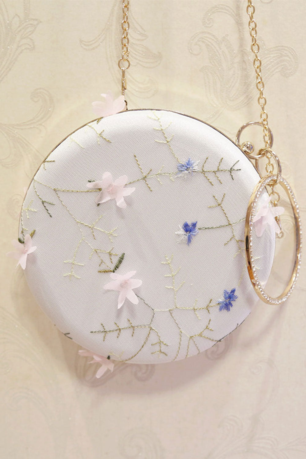 Women Fashionable Flower Clutch Shoulder Bag