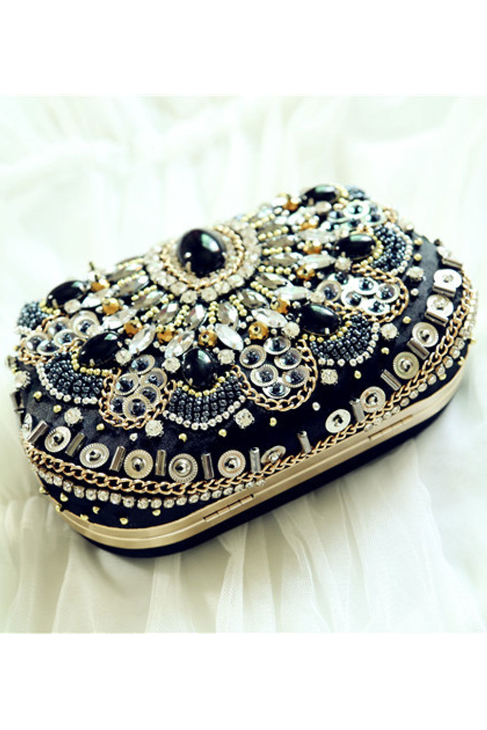 Women EWmbroidered Beads Fashion Party Clutch Bag