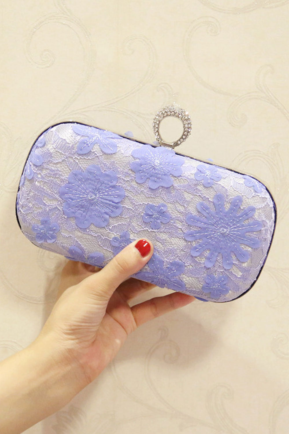 Women Lace Flower Fashion Diagonal Handbag