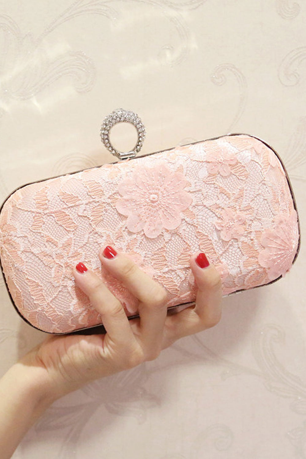Women Lace Flower Fashion Diagonal Handbag