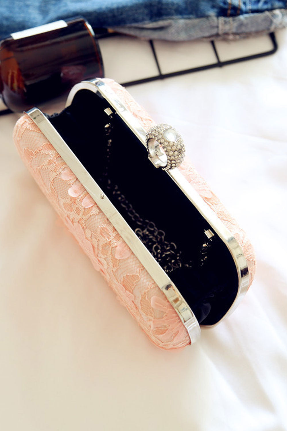 Women Lace Flower Fashion Diagonal Handbag