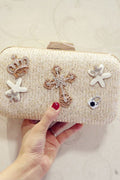 Women Fashion Hook Closure Deorated Stylish Handbag