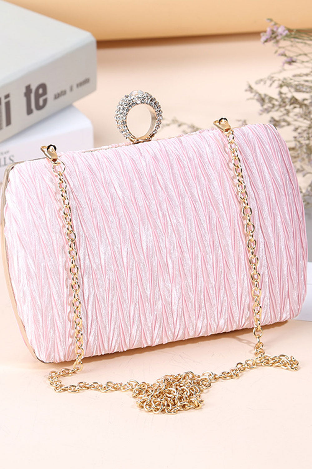 Women Fashionabl Hook Closure Evening Clutch Bag