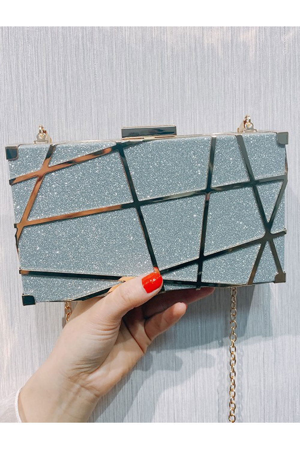 Women Fashion Unique Style Long Chain Crossbody Party Clutch Bag