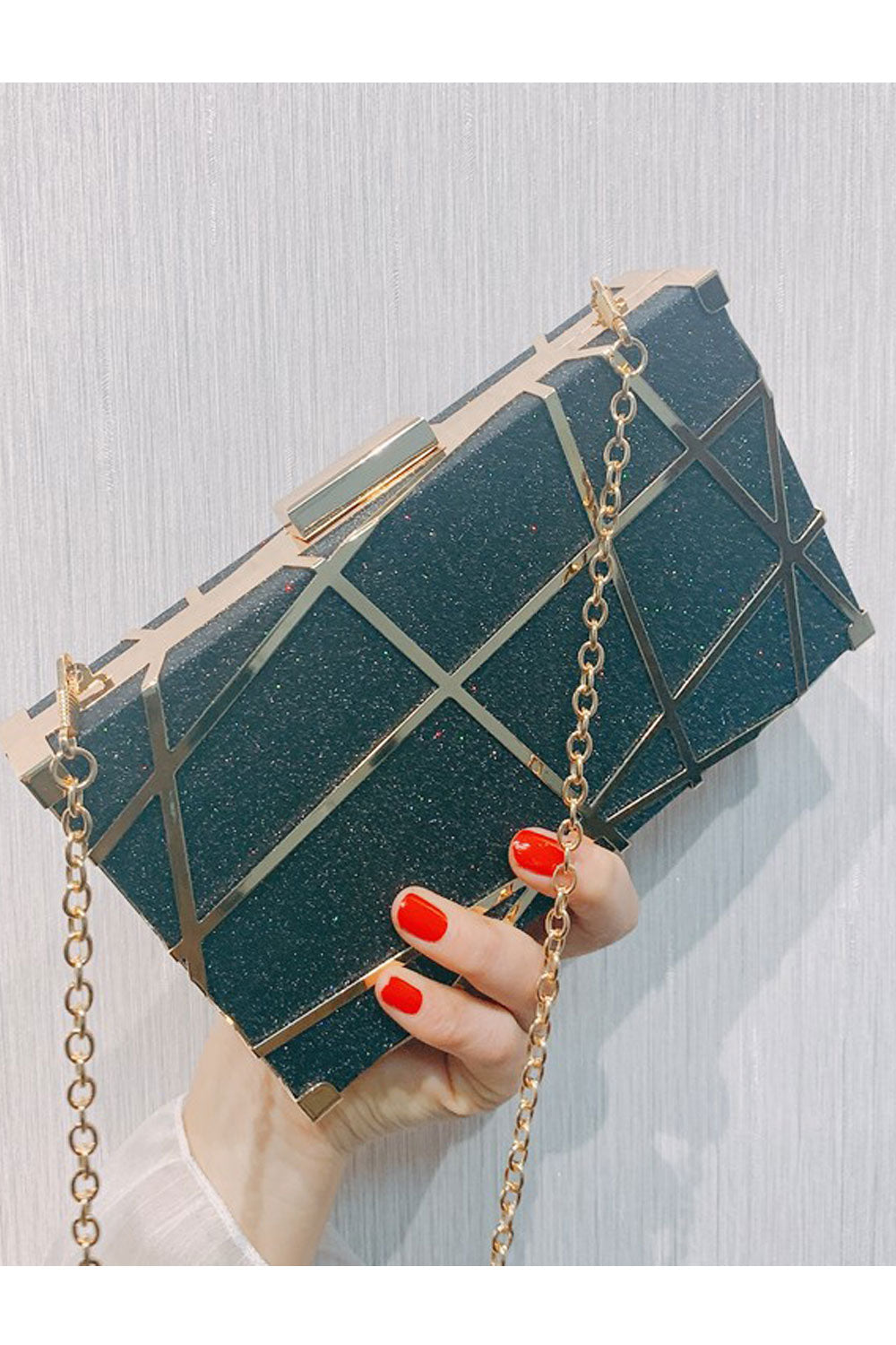 Women Fashion Unique Style Long Chain Crossbody Party Clutch Bag