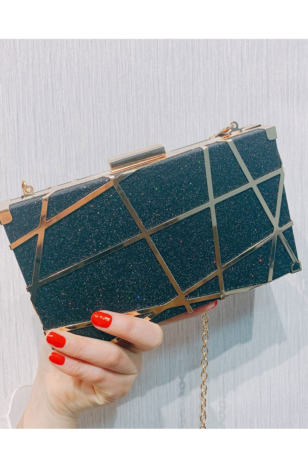 Women Fashion Unique Style Long Chain Crossbody Party Clutch Bag
