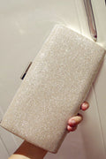Women Solid Color Fashion Long Chain Bride Wedding Clutch Bag